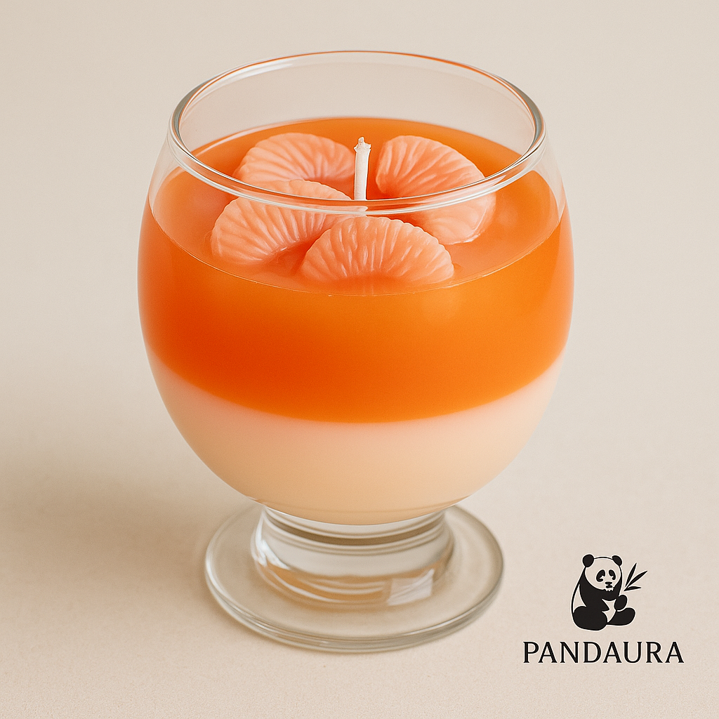 Narancs-desszert gyertya – Pandaura kézműves szójaviasz gyertya
