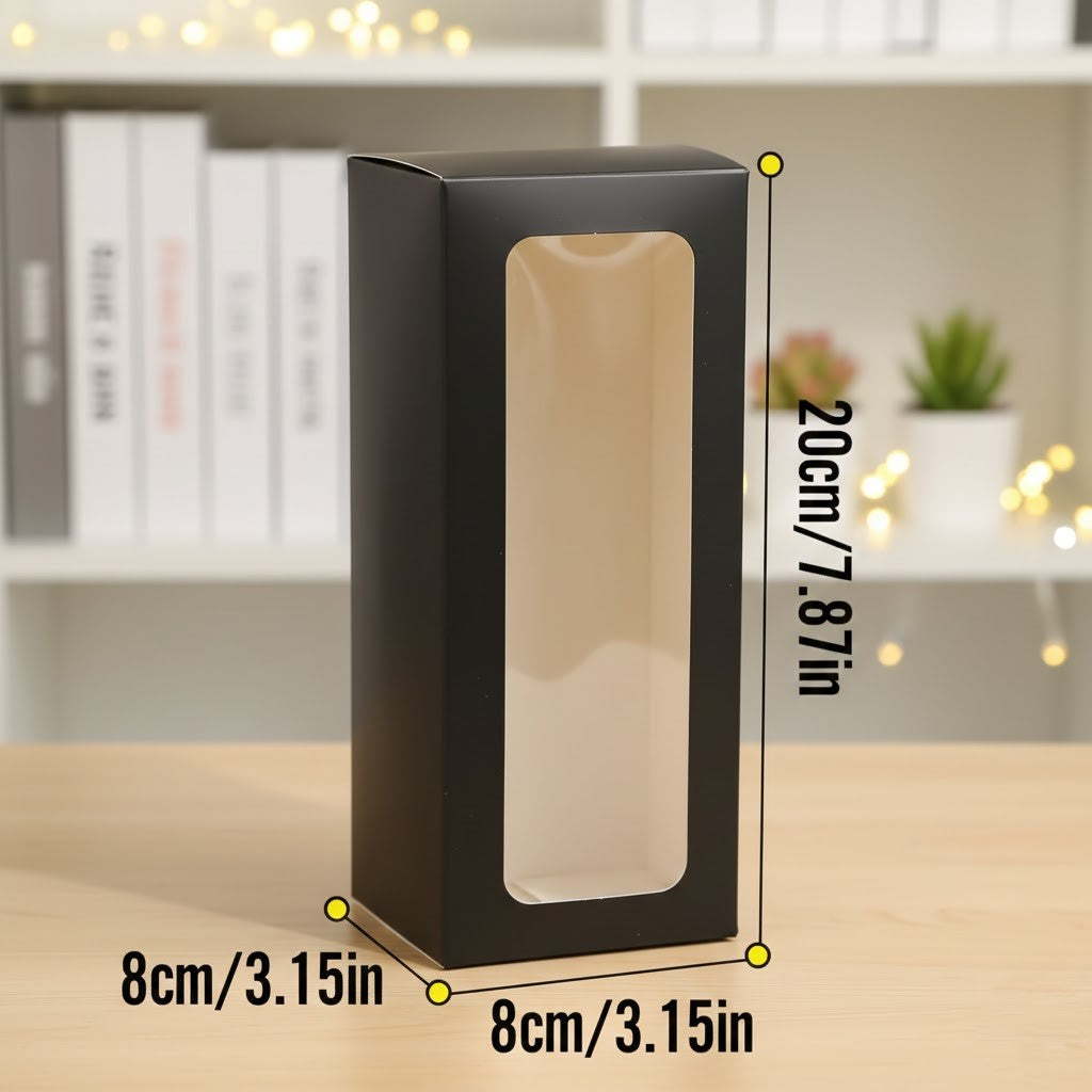 Elegáns Fekete Gyertyás Doboz Ablakkal