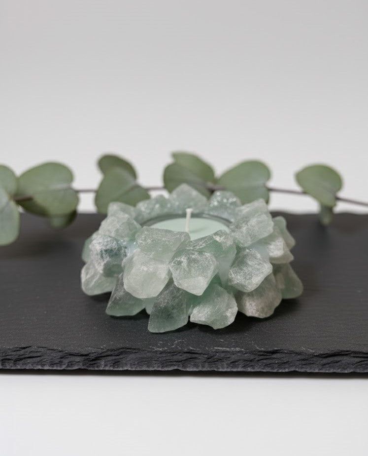 Eukaliptusz Szójaviasz Gyertya Kristály Tartóban