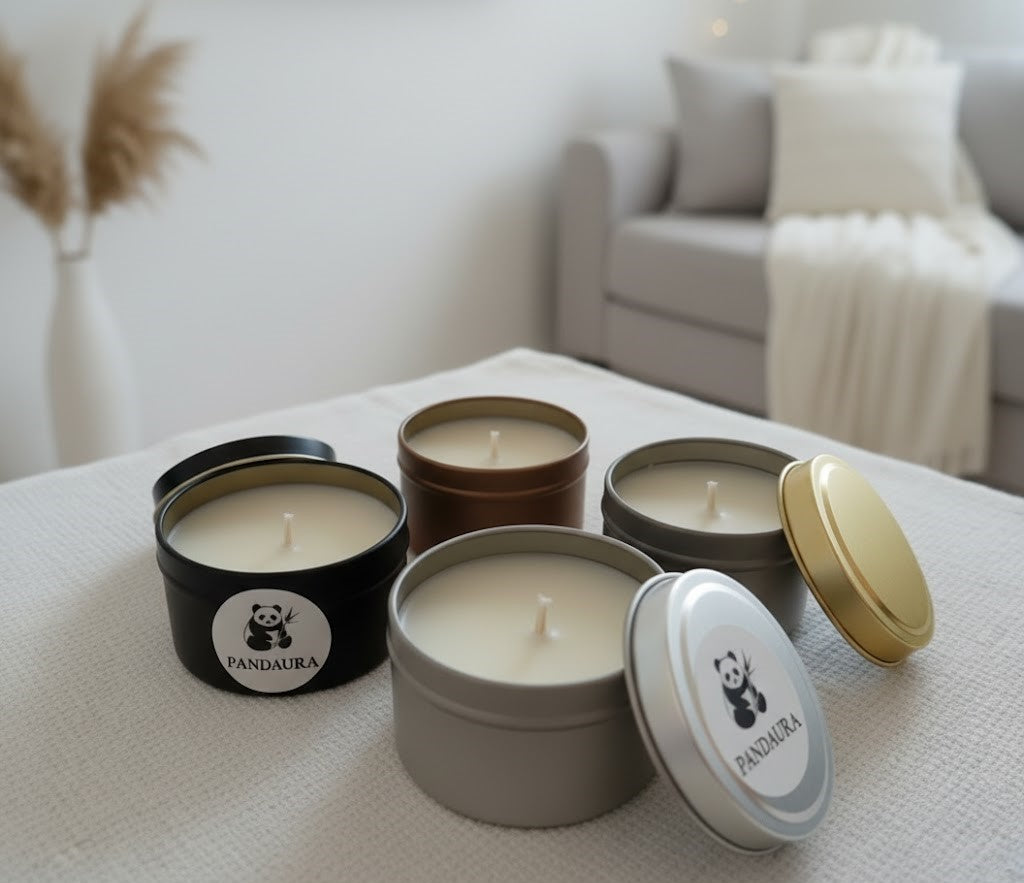 Kézzel Készült Szójaviasz Illatgyertya Szett, Díszdobozban – 4 db