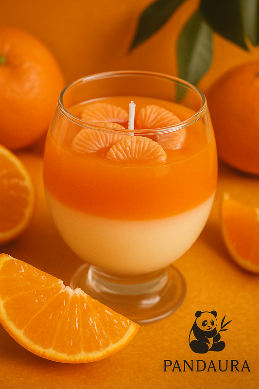 Narancs-desszert gyertya – Pandaura kézműves szójaviasz gyertya