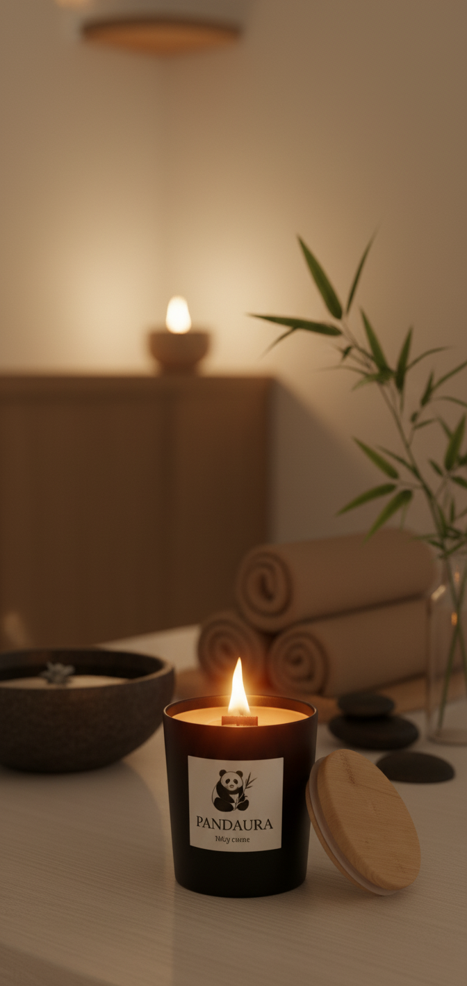 Pandaura Fekete Kerámia Illatgyertya - 4 különleges illat
