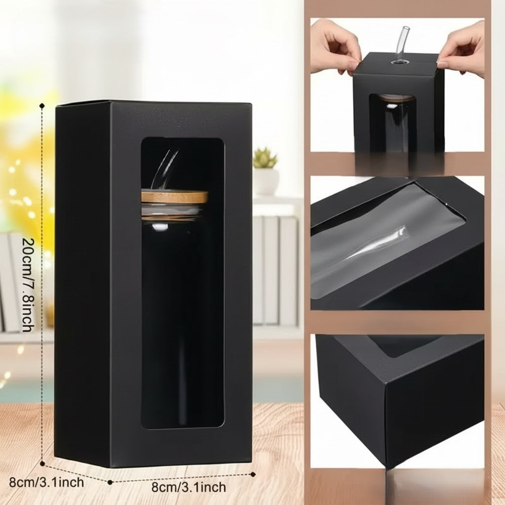 Elegáns Fekete Gyertyás Doboz Arany Masnival