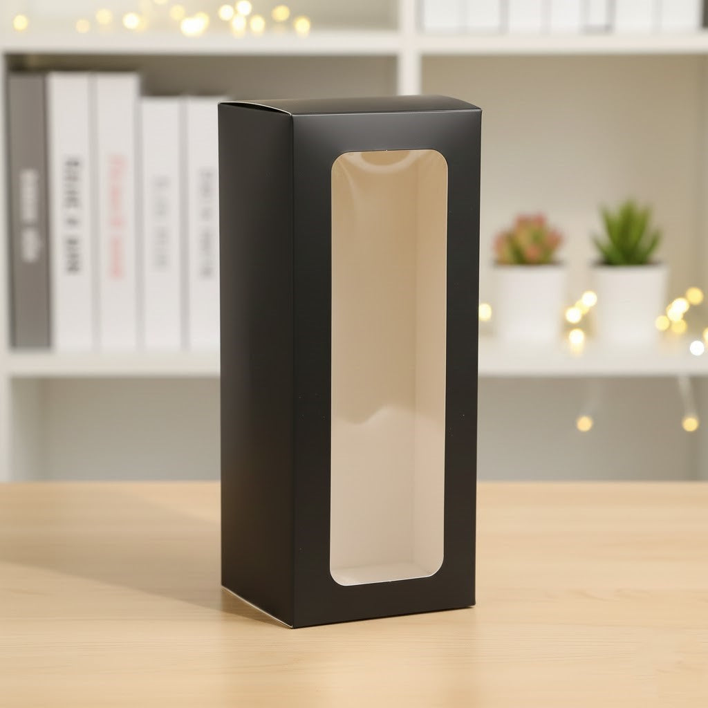 Elegáns Fekete Gyertyás Doboz Ablakkal