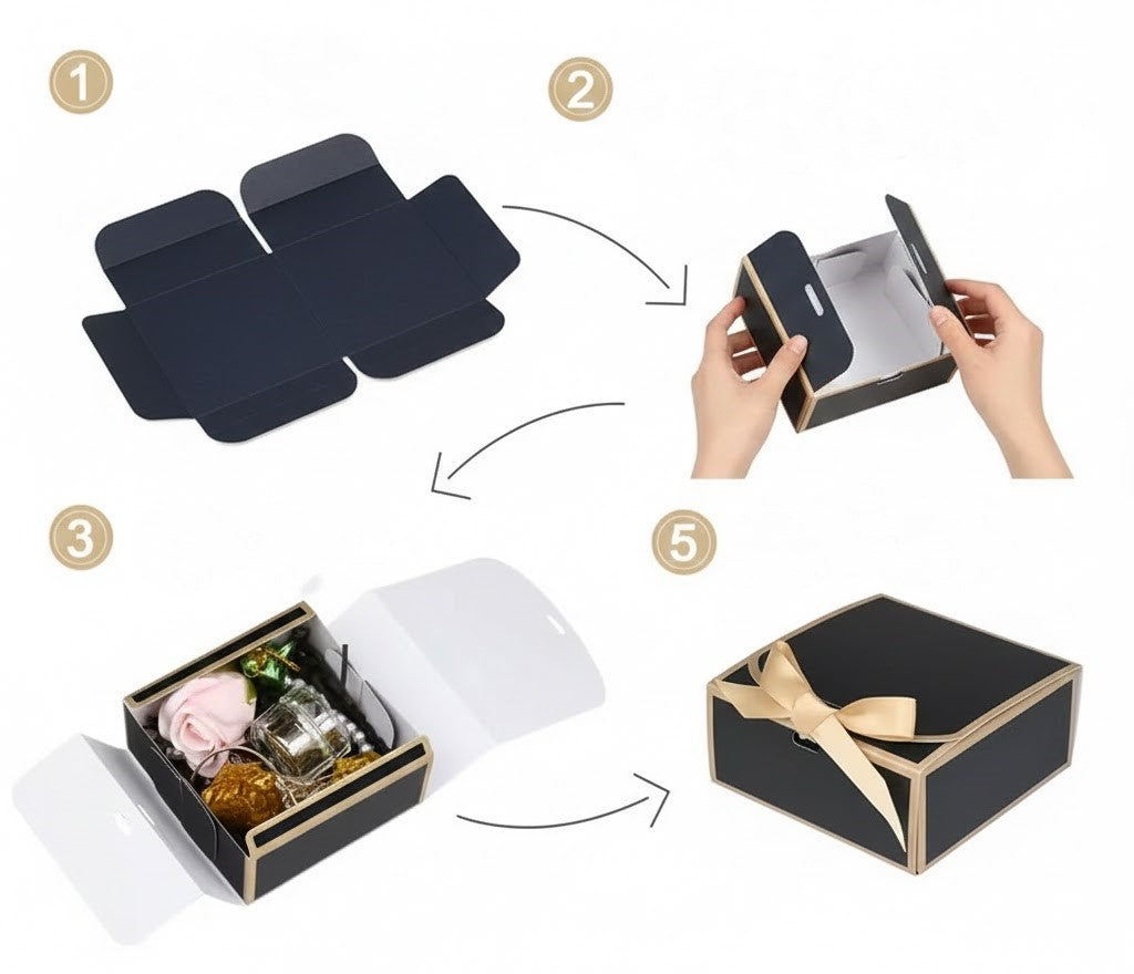 Elegáns Fehér Összecsukható Díszdoboz