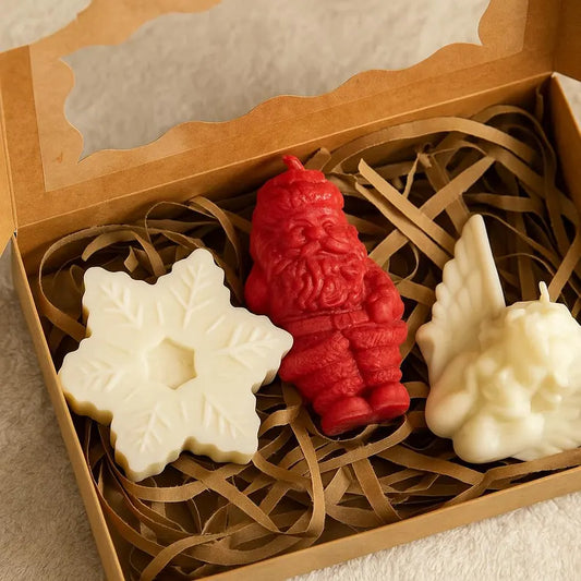 Karácsonyi gyertyaszett - kézzel öntött szójaviasz gyertyák