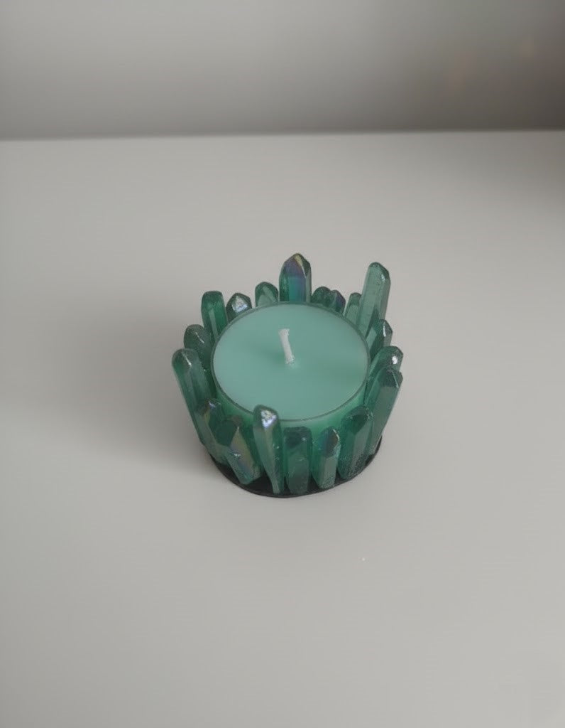 Zöld Kristályos Szójaviasz Gyertya - Citromfű Frissessége