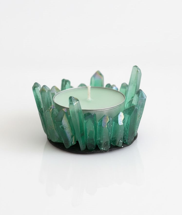 Zöld Kristályos Szójaviasz Gyertya - Citromfű Frissessége