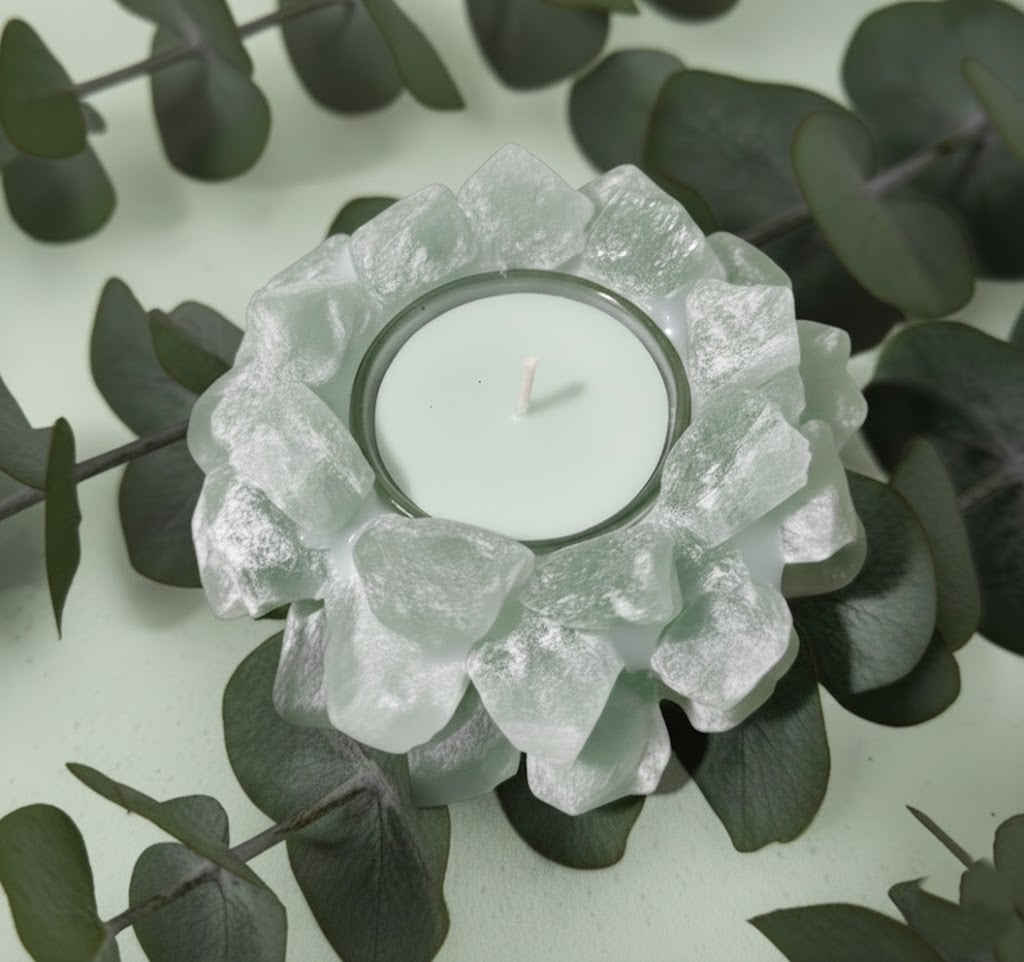 Eukaliptusz Szójaviasz Gyertya Kristály Tartóban