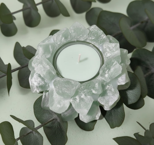 Eukaliptusz Szójaviasz Gyertya Kristály Tartóban