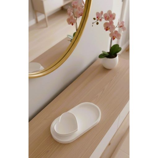 Szív alakú ékszertartó és ovális dekor tálca szett