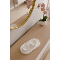 Fonott szélű dekor szett ovális tálcával