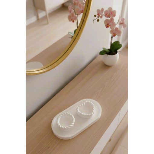 Fonott szélű dekor szett ovális tálcával