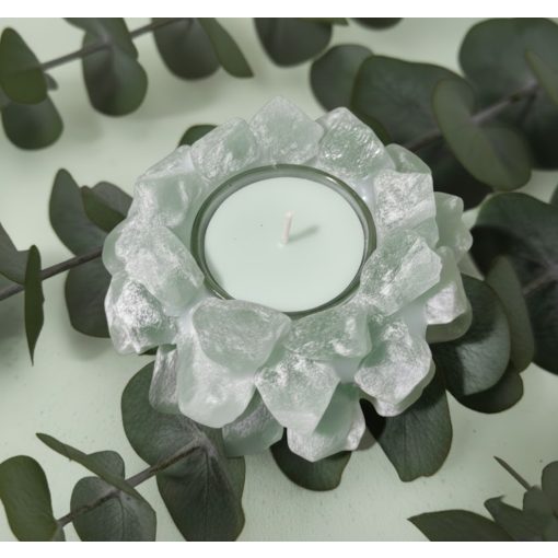 Eukaliptusz Szójaviasz Gyertya Kristály Tartóban