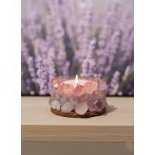Levendula Szójaviasz Gyertya Ametiszt Kristályban