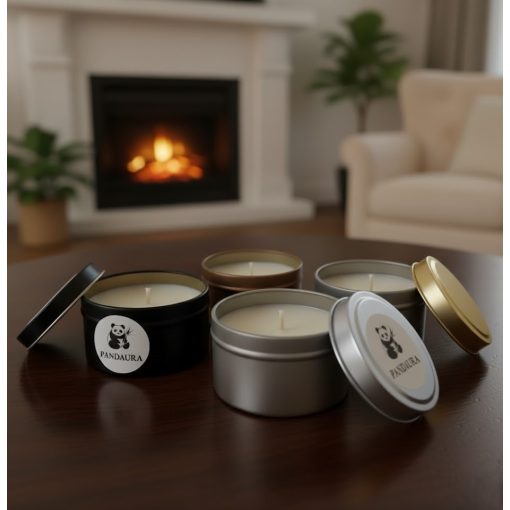 Kézzel Készült Szójaviasz Illatgyertya Szett, Díszdobozban – 4 db